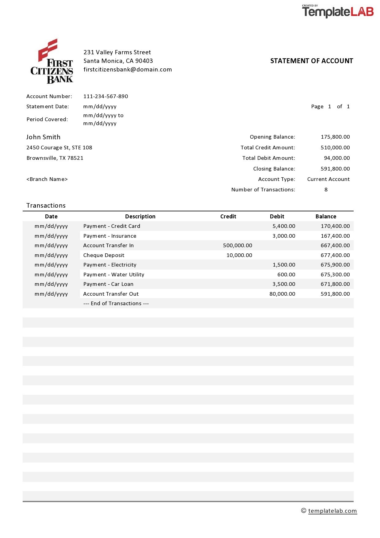 Bank Statement